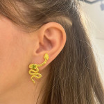 Snake Ear-Cuff with Trillion Peridot Sterling Silver 925 Snake Ear-Cuff with Trillion Peridot Sterling Silver 925